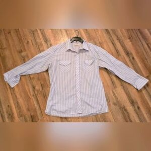 Northern Plains Men's Size 17 1/2 36 Pearl Snap Long Sleeve Western Shirt White